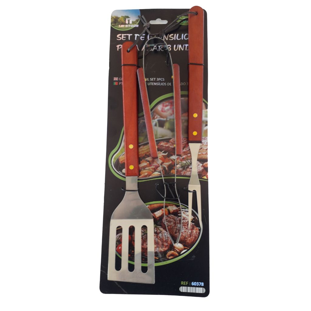 set parrillero 3 piezas para asados