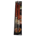 set parrillero 2 piezas cuchillo tenedor para asados madera y metal